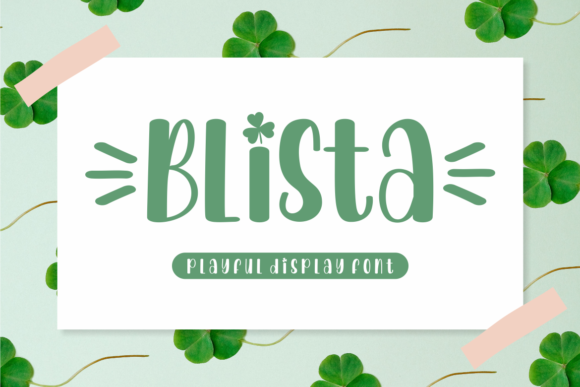 Blista: A Stylish Display Font